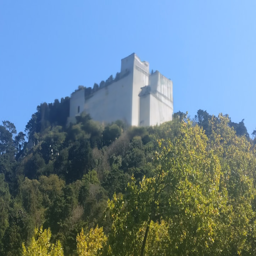 A generated image of a castle on top of a hill
