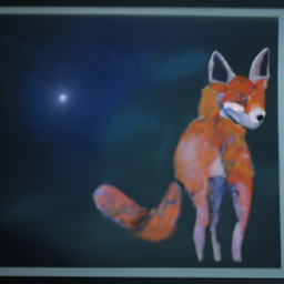 A painting of a fox in the style of starry night (failure case)