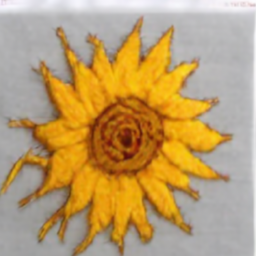 An embroidered sunflower